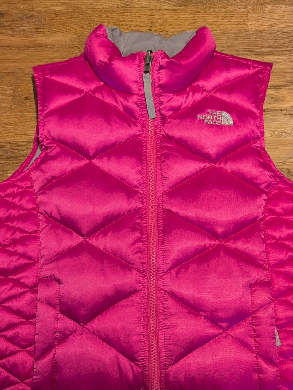 The North Face Bright Pink Quilted Down Vest